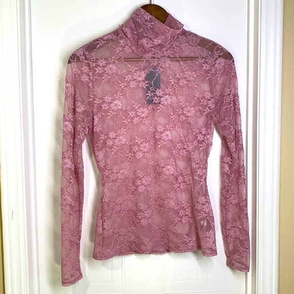 wild fable Sweaters - Wild fable - Old Rose SeeThru Floral Turtleneck S